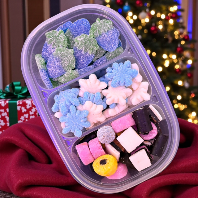 Xmas Triple Treat Box - Blue Raspberries/Snowflakes/Liquorice