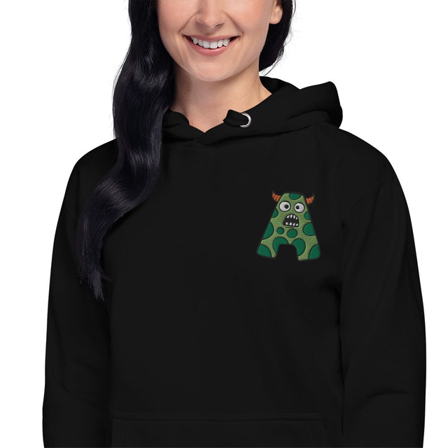 Felpa unisex con cappuccio - lettera A