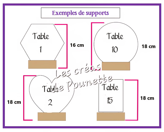 Stickers pour plan de table format 10 x 15 cm