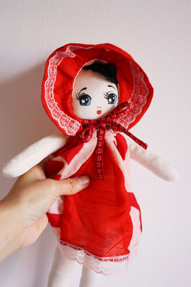 Home Deco Girl Made of Vintage Kimono Fabric, Kawaii Display, Ornament