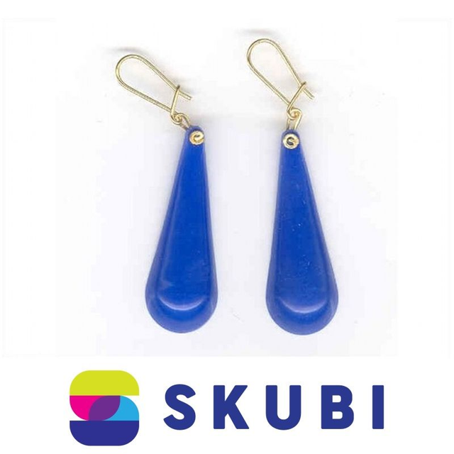 RETRO NÁUŠNICE PLASTOVÉ - KAPKY - 4 CM - NA HÁČKU (č. 123)