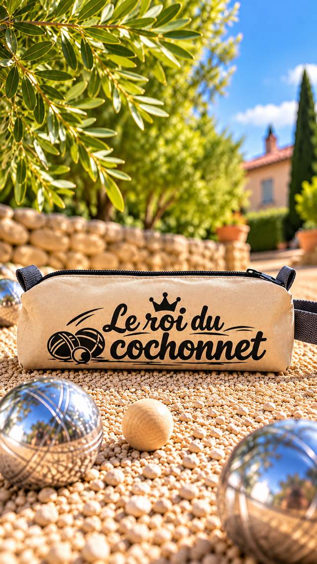 Sacoche pour boules de pétanque beige