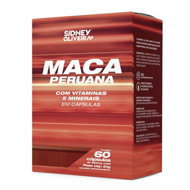 MACA PERUANA COM VITAMINAS E MINERAIS 60 CÁPSULAS SIDNEY OLIVEIRA