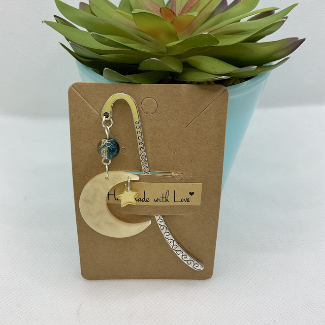 Handmade bookmark. Beautiful silver colour beaded bookmarks. 