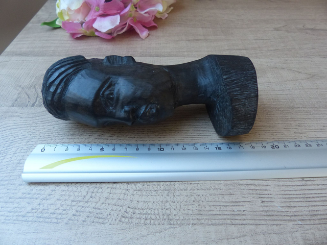 Buste sculpture africaine en bois brut fait main vintage décoration voyage souvenir artisanat afrique, Idée ambiance intérieur Africaine