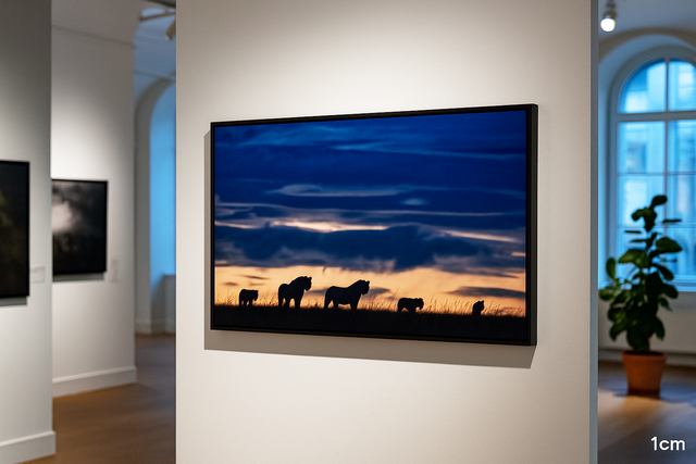 Leoni all'alba Stampa 105/70 su Fine-Art su carta cotone Hahnemühle Foto Rag Ultra Smouth 305gr montata su pannello piuma spessore 15mm