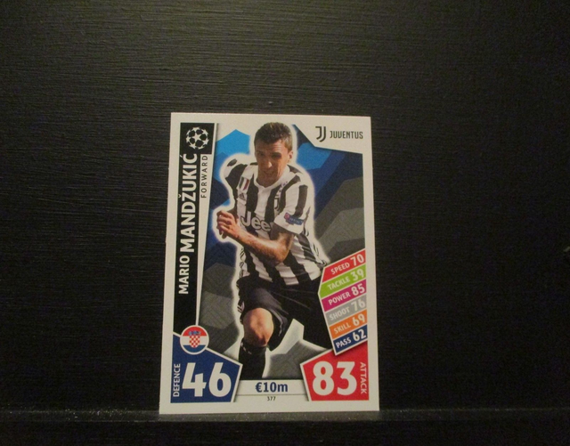 Mario Mandzukic - UEFA Champions League Match Attax 2017/18 Original Trading Card #377