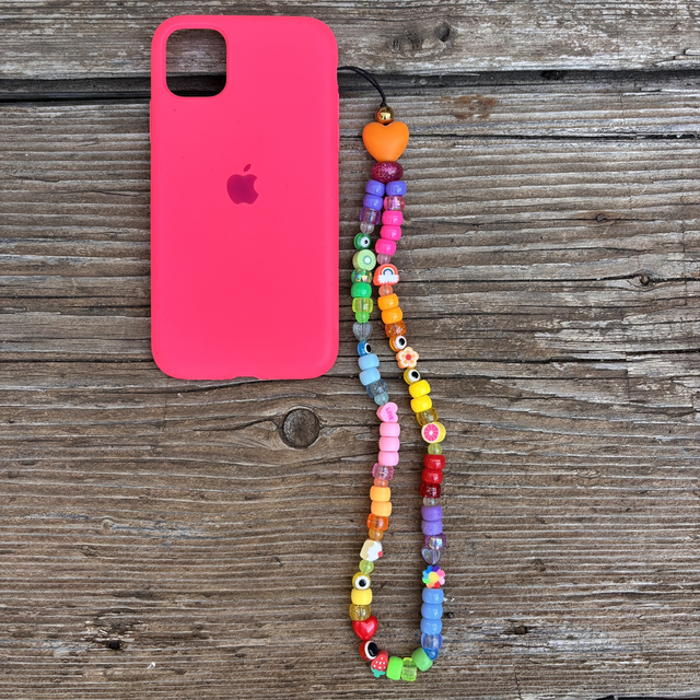 Grigri de téléphone Bonbon d’Amour 🧡 Cœur orange - Taille M