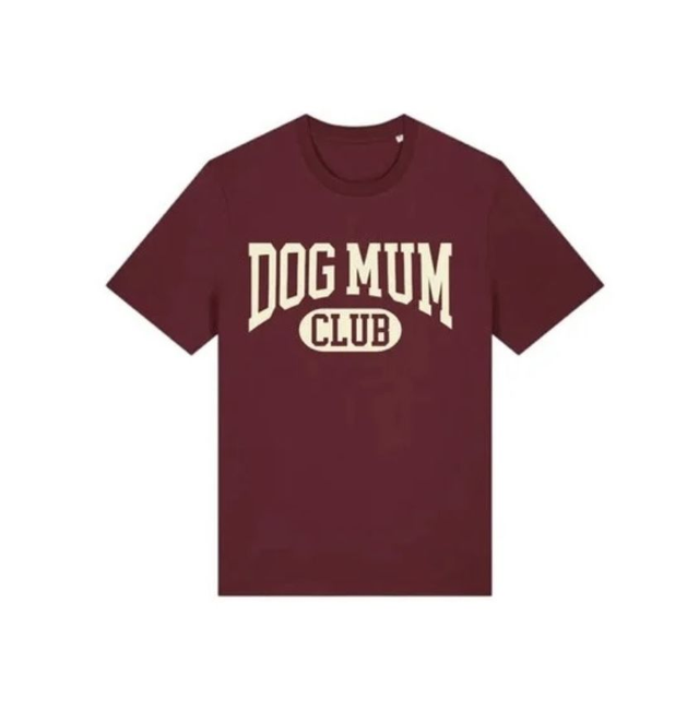 Dog Mum Club T-Shirt - Burgundy