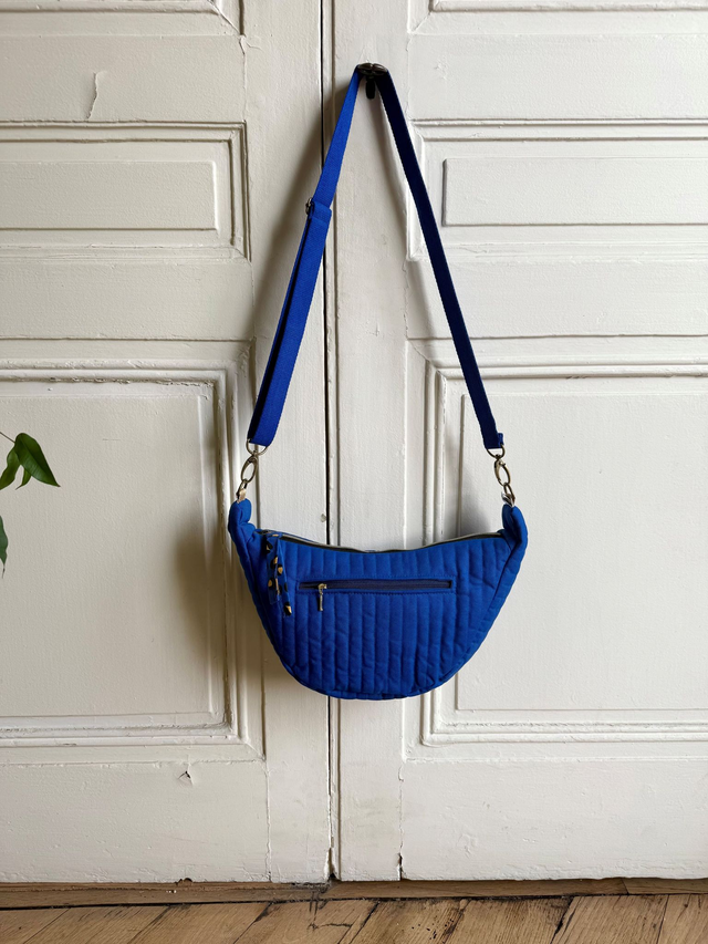 Sac Demi Lune matelassé - BLEU ELECTRIQUE