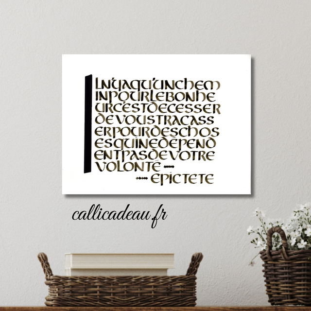 Calligraphie Citation Epictète | Affiche Imprimée