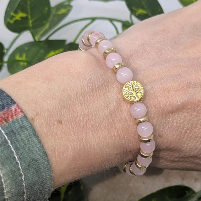 Bracelet "Quartz rose" 6mm BR-073