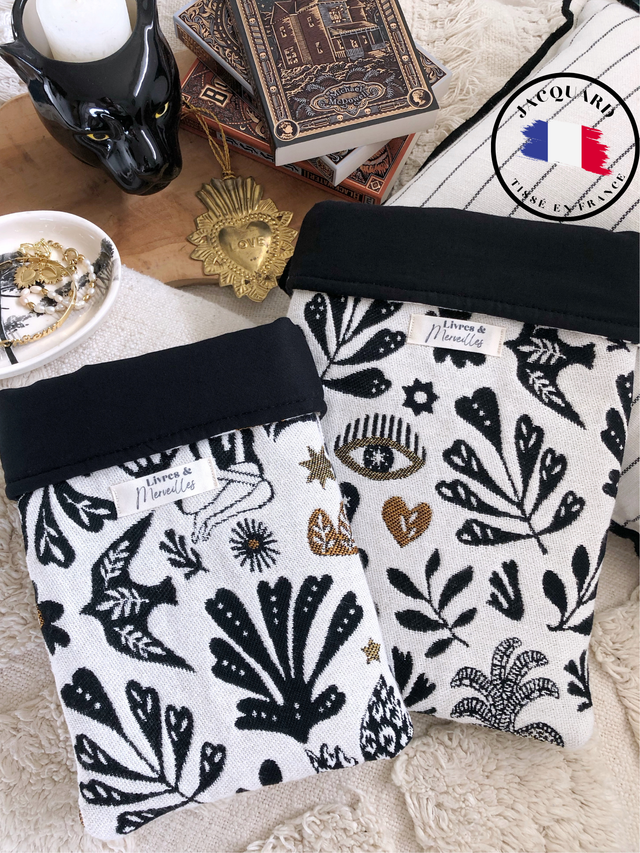 Pochette à livres en jacquard Gaïa - noire