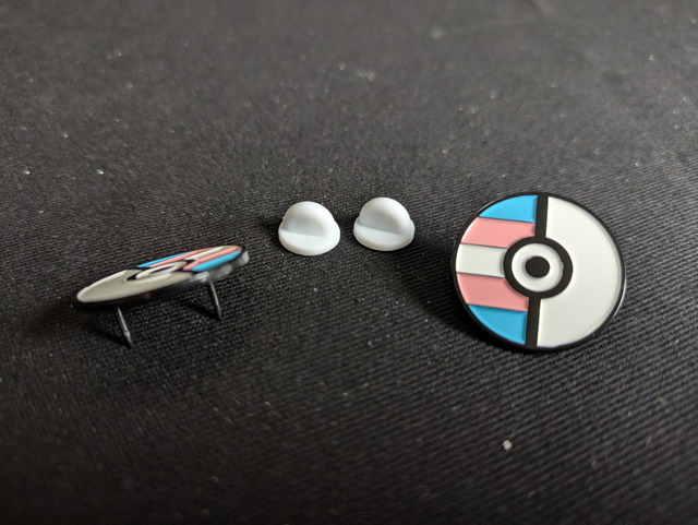 Pokéball Inspired Transgender Pride Flag Soft Enamel Pin Badge