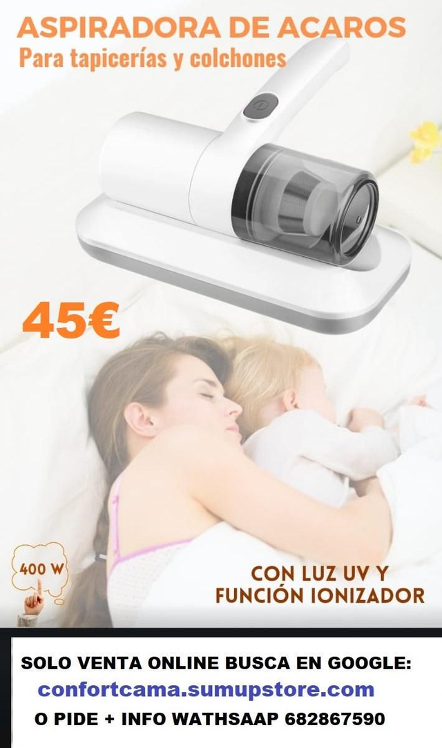 ASPIRADORA DE ÁCAROS PARA TAPICERIAS Y COLCHONES