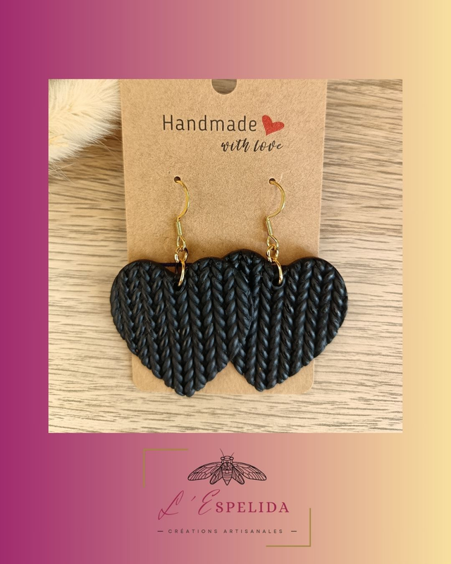 Maxi coeur pelote noire