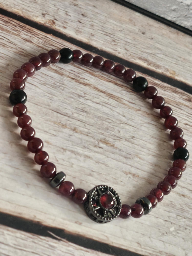 Bracelet en Grenat naturel – 4 mm