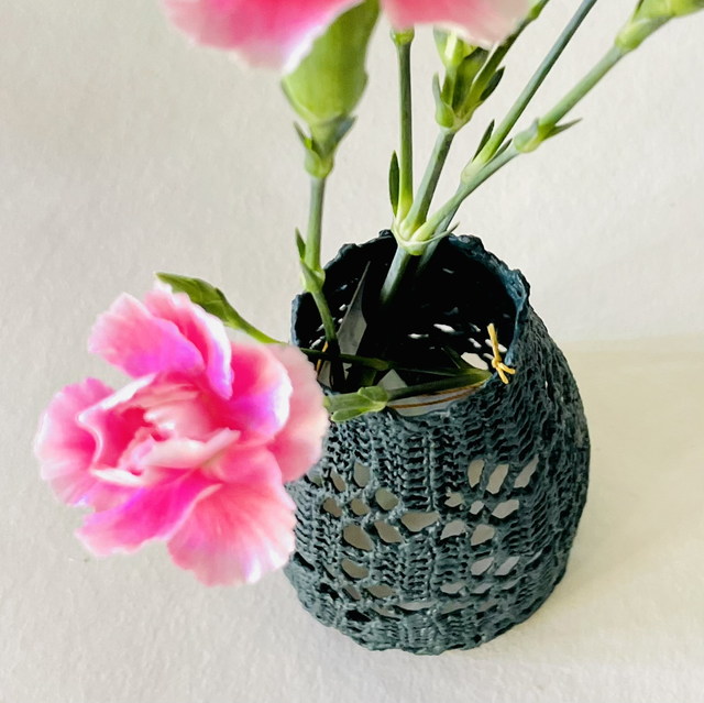 Bouteille dentelle vert foncé