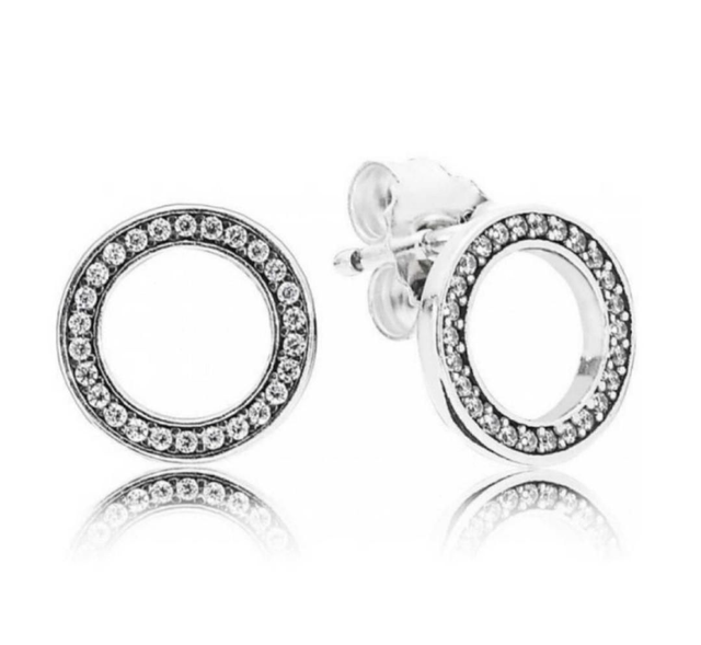 Clous d&#039;Oreilles Cercles Scintillants Pandora Signature Argent 925/1000ᵉ