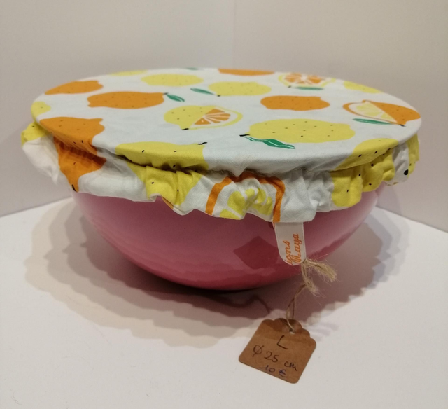 Charlotte L alimentaire en coton enduit (diamètre 25cm)