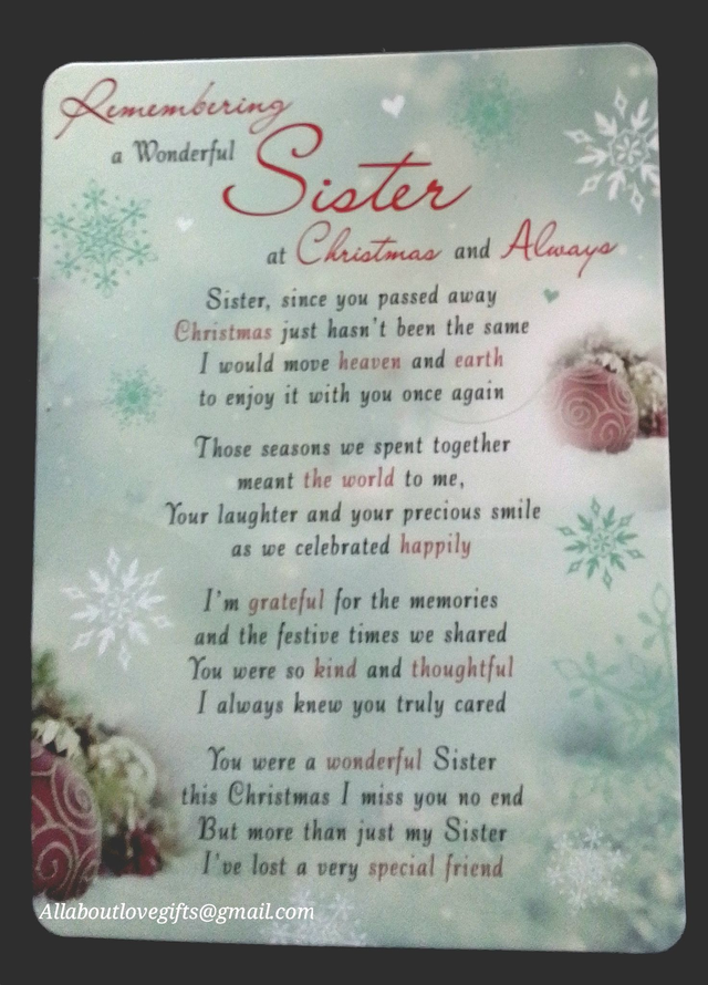 Christmas Verse Graveside, Memorial, Funeral, Remembrance, Cemetery Cards.