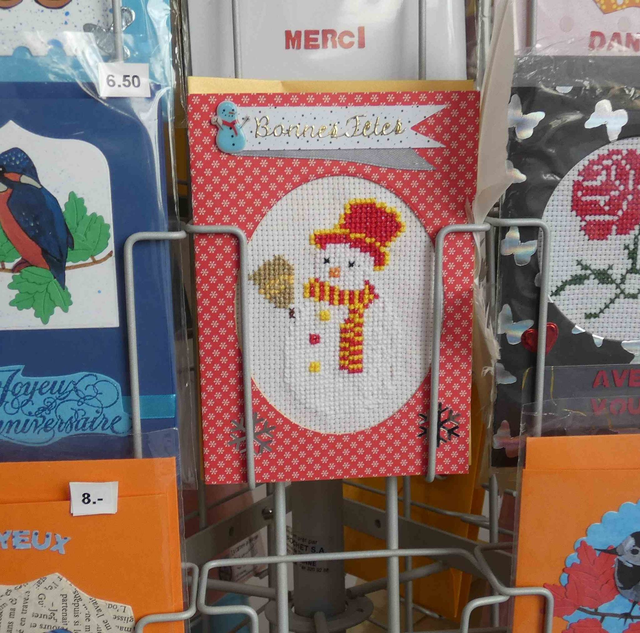 Bonnes fêtes avec ce joli bonhomme de neige brodé