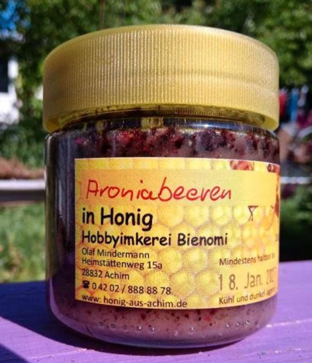 Aroniabeeren in Honig, 250-g-Glas