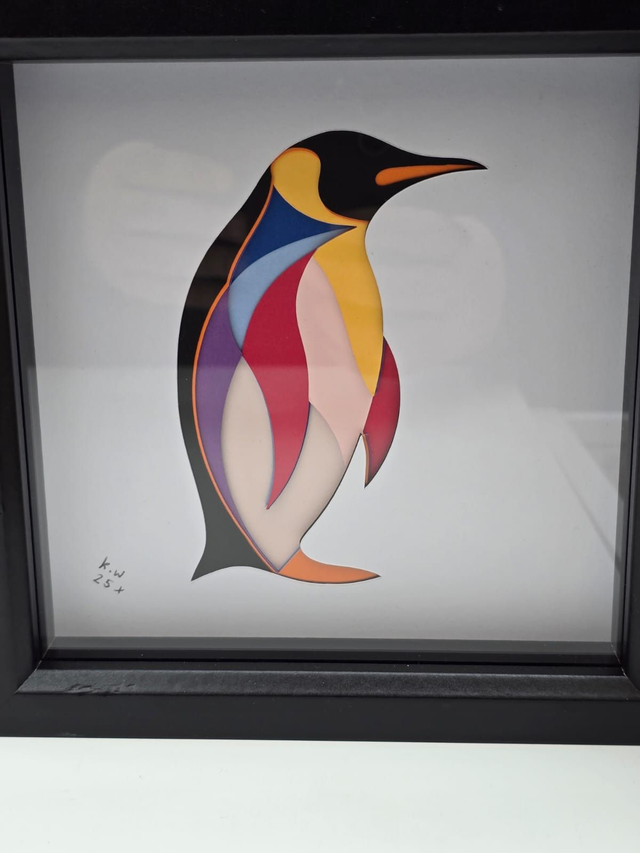 Penguin Cut Collage Box "Framed"