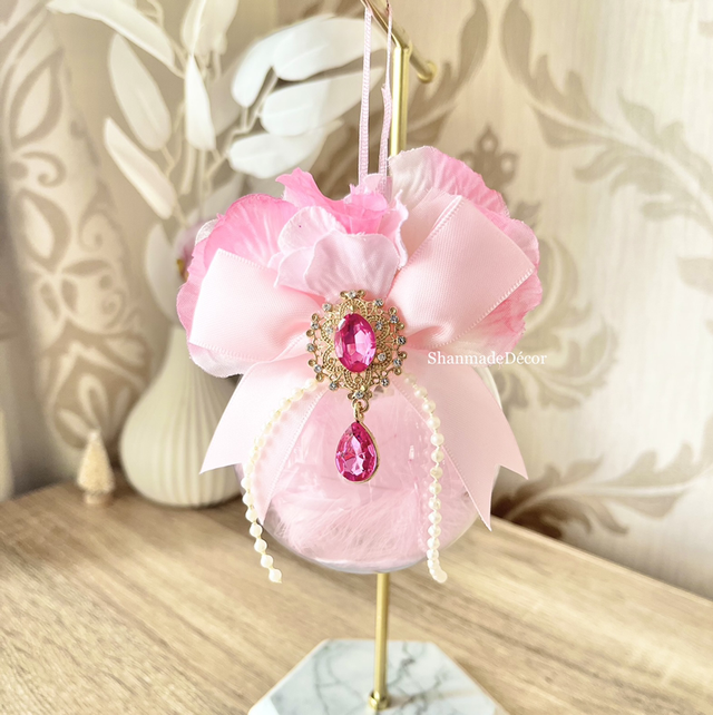 Pink Blush Christmas Bauble Ornament Keepsake 