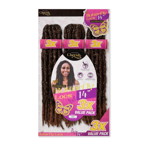 Cherish Bulk : 3X Butterfly Locs 14 (Col. T27)	