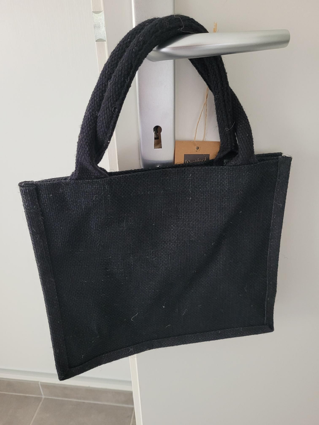Petit sac en jute total noir