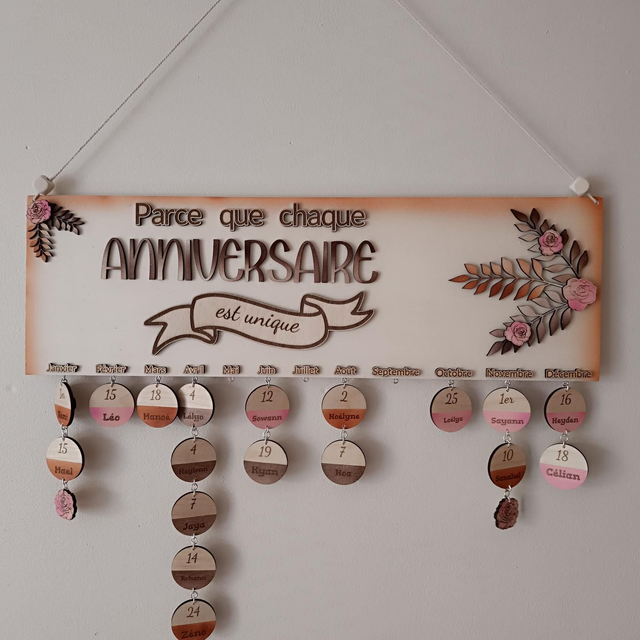 Calendrier des anniversaires 