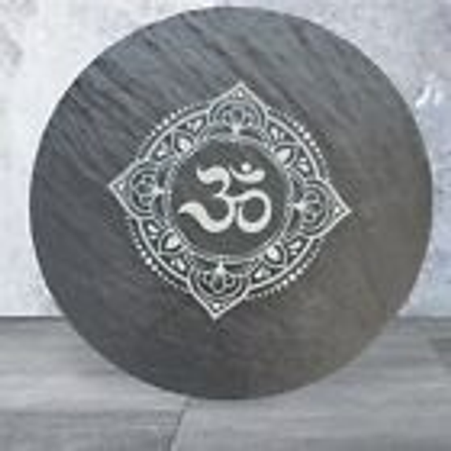 Slate Coaster - Round - Hindu Symbol of Love