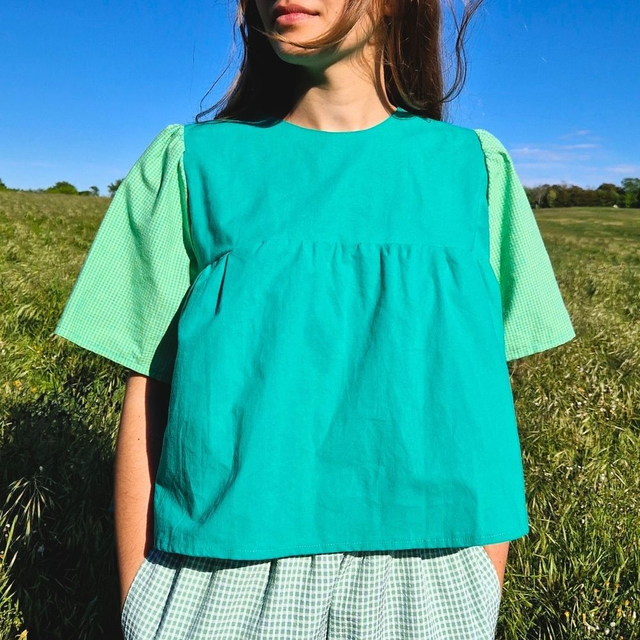 Blouse upcyclée Suzanne – Taille M