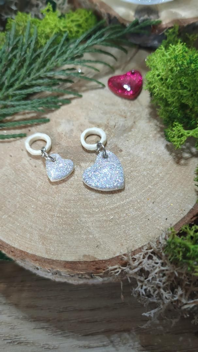 Marqueur Coeur disco argenté