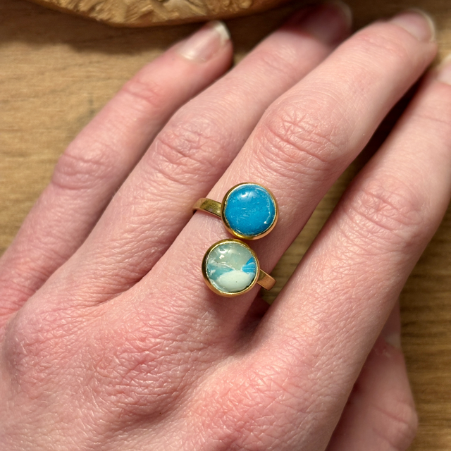 Bague pierre givrée