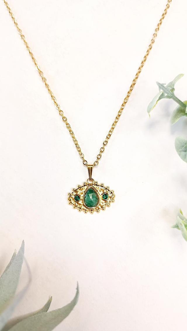 Collier SILMA - Aventurine verte