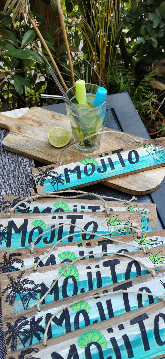 Plaquette en bois &quot;MOJITO&quot;