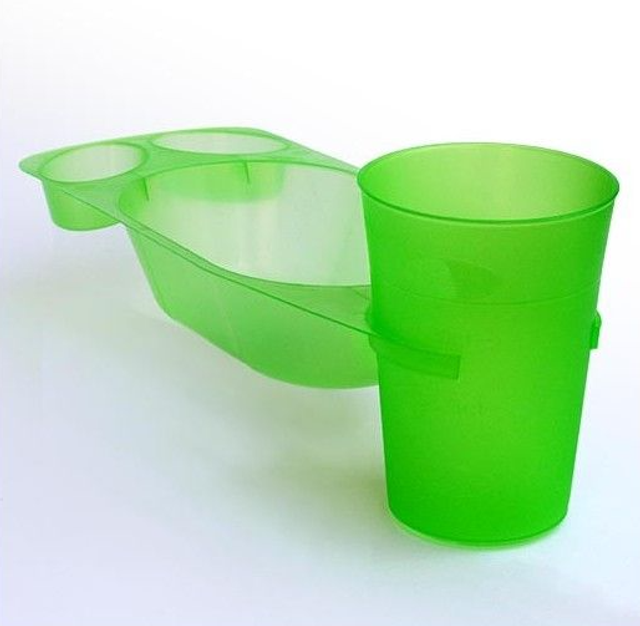 Barquette à frites Porte-gobelet - Polypropylène sans BPA - Noir