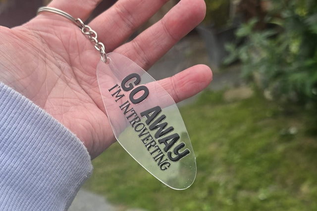 Introvert Mode Motel Keyring (Clear Acrylic)