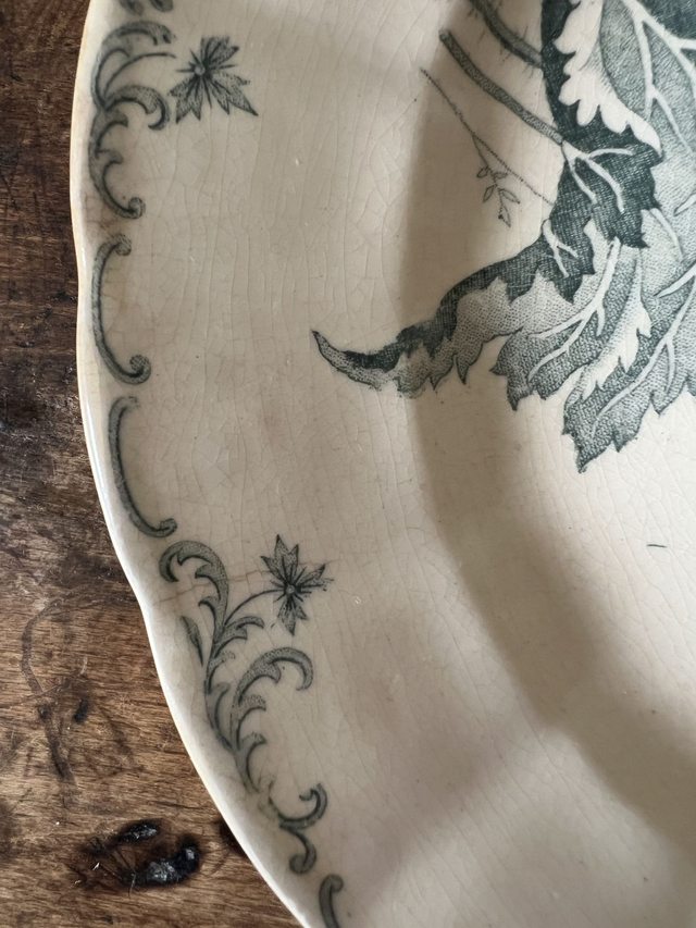 PAVOTS - Assiette à dessert Pavots signée Choisy le Roi - Terre de Fer