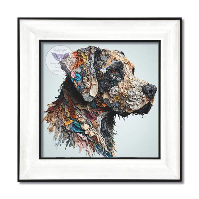 Artistic dog print in square frame (D30)