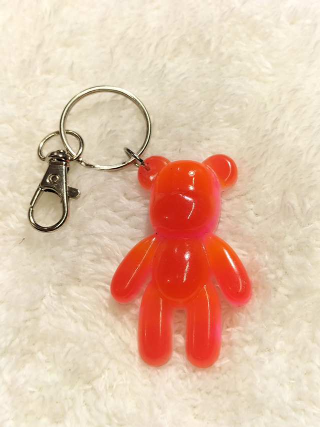 Porte-clés ourson orange