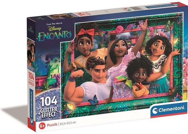 Clementoni Disney Encanto Supercolor Puzzle effet pailleté 104 pièces 19x29cm