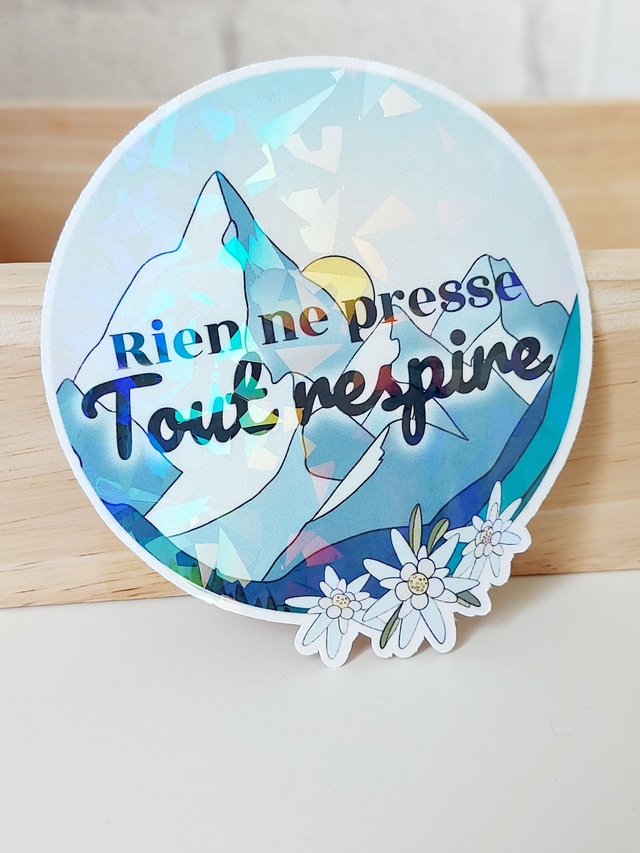 Stickers illustrés "Rien ne presse Tout respire" | Autocollants colorés à l’unité