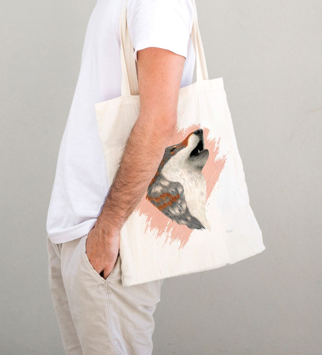 Tote bag Loup