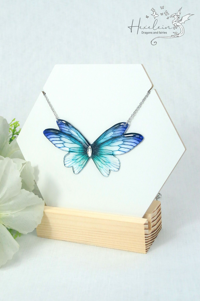 Turquoise and purple small fairy necklace
