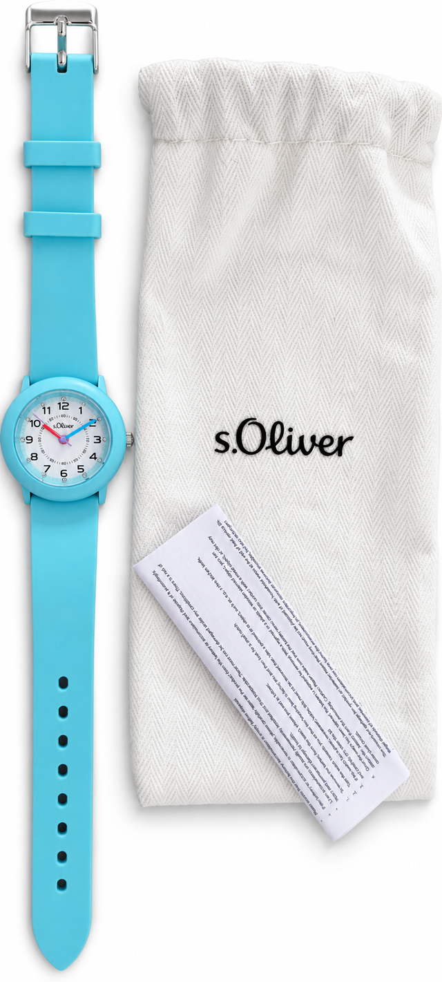 s.Oliver Kinderuhr- 29 mm - widerstandsfähiges Silikonband - 3 ATM wasserfest - analoge Armbanduhr