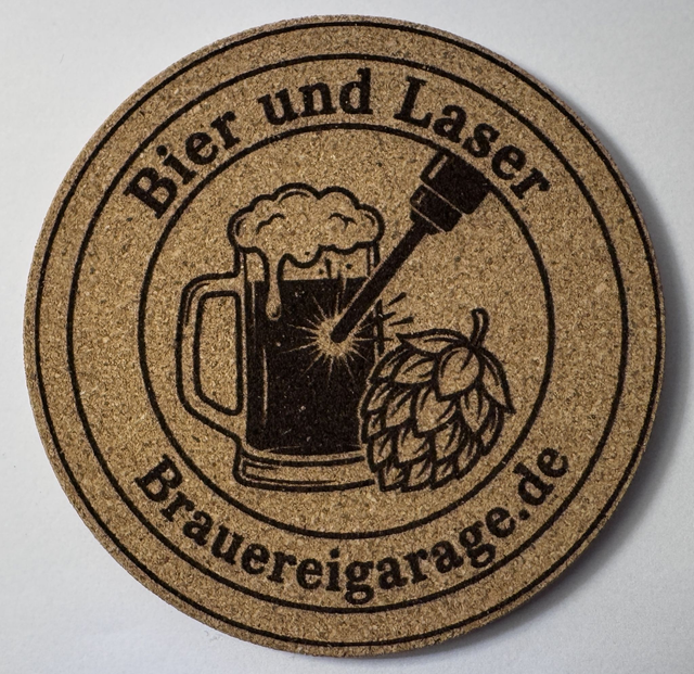 Untersetzer Kork gelasert- Bier & Laser
