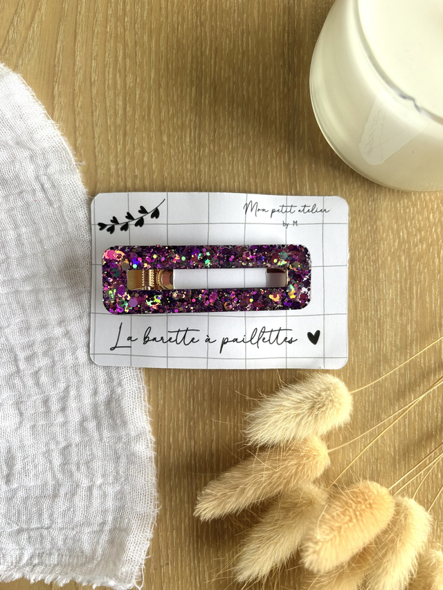 La barette à paillettes - Multicolore nuit